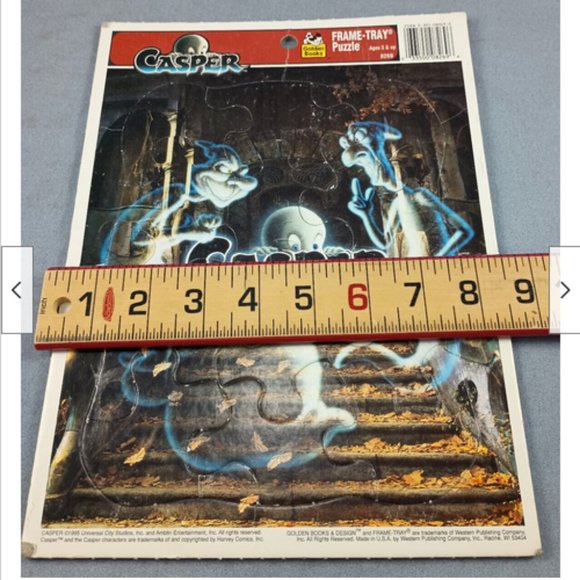 Vintage Casper Friendly Ghost Frame Tray Puzzle 12 pc Age 3+ Golden Books 1995 - Picture 4 of 5